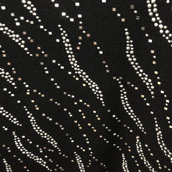 St John Santana Knit Sequin Sleeveless Blouse Black Silver NWT M $585 - Picture 7 of 15